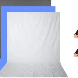 Hiffin ® 8x12 ft Blue|White|Gray Screen, Photography Backdrop Background White Reflector Umbrella-picture-25