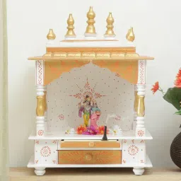 india home wood Gold Sheesham Wood Floor Rested Mandir Without Door-picture-14