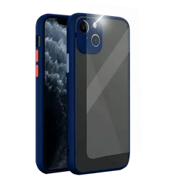 Arrow Duplex Screen Protector & Polycarbonate Back Cover Combo for Apple iPhone 13 (Anti Scratch Design, Blue)-2