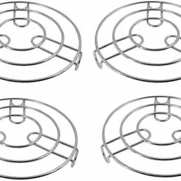 Heavy Stainless Steel Heat Resistant Hot Pan/Pot Stand Mat -Pack of 4 (Medium) Stainless Steel Trivet-image-93