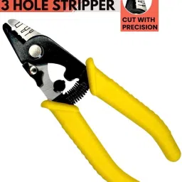 GoodsBazaar 3 Hole Fiber Stripper with 6" TPR Handle Optic Fiber Cable Stripping Tool OFC Network Interface Card-34