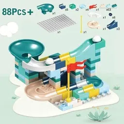 myrra 88PCS Assembly Block Marble Run Slide Track Building Blocks image 3