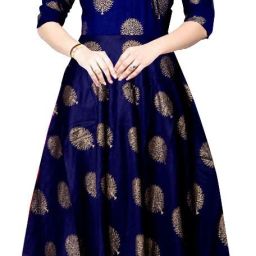 Women Fit and Flare Dark Blue Maxi/Full Length Dress-image-43