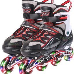 4 Wheel Inline Skates|Adjustable PU Wheel Roller Skating Shoes for Boys and Girl In-line Skates - Size 4 to 12 UK-image-22