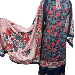 Unstitched Wool Salwar Suit Material Printed-picture-0