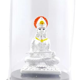 999 Pure Silver Lord Annapoorneshwari Idol/Murti/Statue for Pooja . Decorative Showpiece - 4 cm-image-5