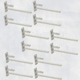 4" AdjustableS.S F-Type Glass self bracket, support, holder for 6 to 12 mm glass acrylic, Mdf bord, Matt Finish, (Pack of 12) Shelf Bracket-40