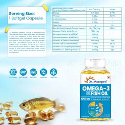 dr. morepen Omega 3 Fish Oil 1000 mg | DHA & EPA 300mg | No Fishy Burp & Taste| Heart Health image 5
