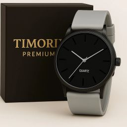 Black Dial & Light Grey Strap Analog Watch for Men | Stylish Quartz Analog Watch - For Men SILIC-BLACK-LIGH-GREY-image-3