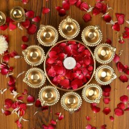Unique and Antique Modern Best Urli Bowls for Floating Decor Flower and Tealight Iron 1 - Cup Candle Holder-image-78