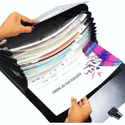 nivizen Plastic 13 Pockets Expanding File Folder for Documents, Certificates, Letter A4 Size Organizer with Carry Handle image 2
