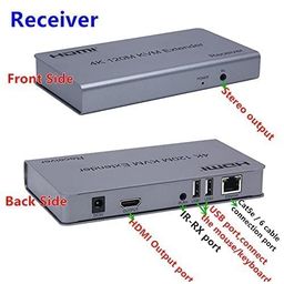 Care CASE 4K 120M HDMI KVM Extender Transmitter Receiver Over Cat5/5e/Cat6 RJ45 Ethernet Cable Support USB Mouse Keyboard Touch Screen image 4