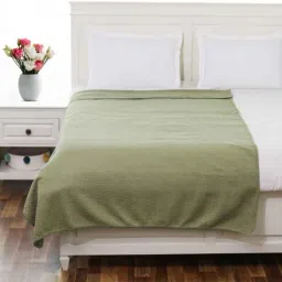 pluchi Green Polyster Solid 120 Gsm Single Bed Quilts-picture-26