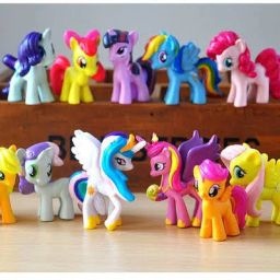 Cute Unicorn Little Pony Set (12 Pcs/6cm), Mini Horses, Kids Play Set, Best Gift-11