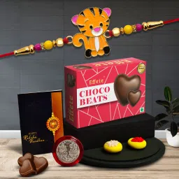 Kids Rakhi Combo with Choco Beats(32gm) |Rakhi for Brother/sister|Rakhi|K1_104_CB32 Assorted Rakhi, Chawal Roli Pack, Coins, Greeting Card Set-image-18