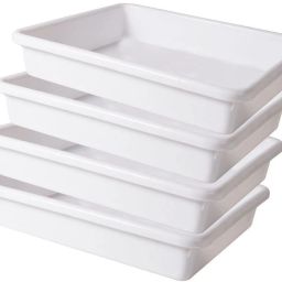 Wonder Plastic Exel 555 Plastic Tray for Home/Kitchen/Office, Set of 4, 9.5 Ltr, White Color, Made in India Tray-image-49