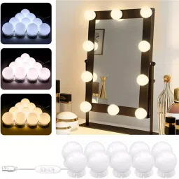 8 Watts Vanity Lights for Mirror 10 Bulbs Dimmable Brightness Stick on Mirror Night Lamp-11
