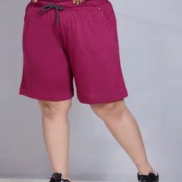 cupid Solid Women Purple Regular Shorts-picture-16