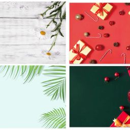 Royalkart (Pack of 2) Photography Backdrop 3D FlatLay Tabletop Background for Food, Jewellery, Cosmetics, Small Product photo shoot, 58 * 88 cm (Green Leaf+Daisy Flower Desk - Gift Desk) Reflector-image-43