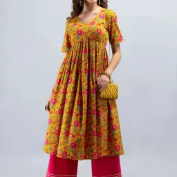Women Cotton Blend Kurta Palazzo Set-picture-10