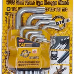 inditrust ART:28504 9Pcs L Type Allen Key Set – Dual-End Hex & Torx Star Wrench Allen Key Set image 2