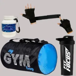 Ultimate Gym Combo Gym Bag, Shaker, Gloves & Whey Protein Container Fitness Accessory Kit Kit-image-80