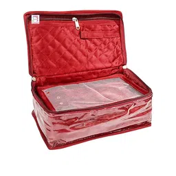 atorakushon Maroon Jewellery Organiser With 5 Pocket Pouches-image-30