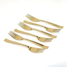 PVD GOLD DISHWASH SAFE Stainless Steel Dinner Fork Set-30
