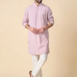 Tasva Woven Design Straight Pure Cotton Kurta with Pyjamas-image-75