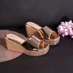 Truffle Collection Embellished Wedge Sandals with Buckles-14