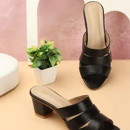 Denill Open Toe Block Heel Mules-10
