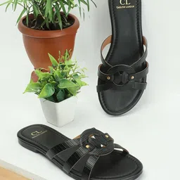 Carlton London Textured Open Toe Flats-21