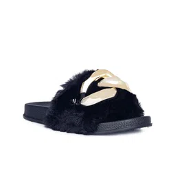 London Rag Women Black Open Toe Flats-25
