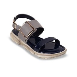 Catwalk Buckle Detailed Open Toe Flats-1