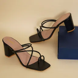 HEELSNFEELS Open Toe Block Heels-11