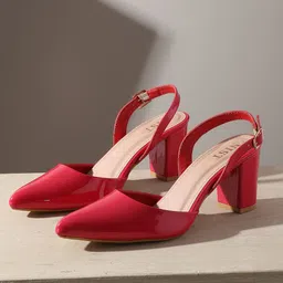 GNIST Pointed Toe Block Heeled Pumps-18