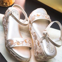 NR By Nidhi Rathi Embellished Open Toe Wedges With Backstrap-13