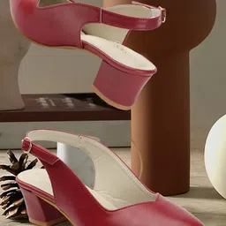 ICONICS Pointed Toe Block Heel Pumps-55