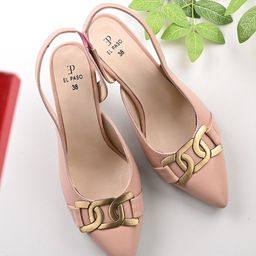 El Paso Embellished Pointed Toe Block Heeled Pumps-27