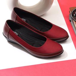 Cindy Round Toe Wedge Heeled Pumps-37