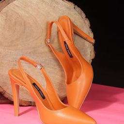 Nine West Pointed Toe Leather Slim Heeled Pumps-45
