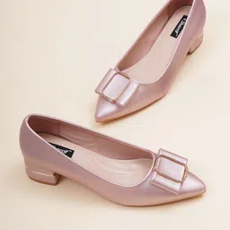 Sherrif Shoes Closed Back Block Pumps With Bows-10