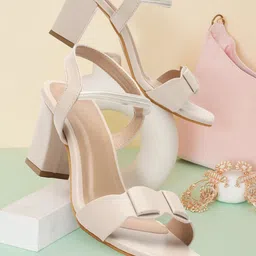 ICONICS Embellished Open Block Heels With Backstrap-16