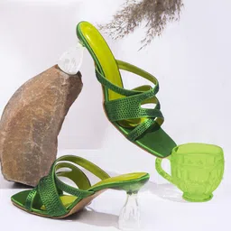 Try Me Embellished Party Block Pumps with Buckles-13