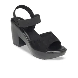 Monrow Open Toe Suede Platform Heels image 5