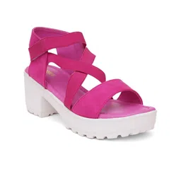 FABBHUE Open Toe Platform Heels With Backstrap image 3