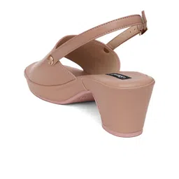 Sherrif Shoes Textured PU Block Mules with Buckles image 3