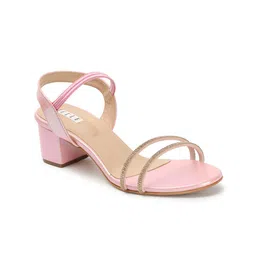 ELLE Embellished Party Block Heels With Backstrap image 5
