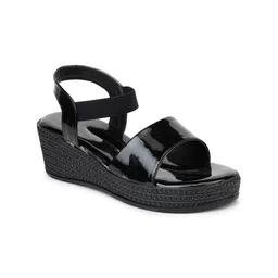 FABBMATE Textured Open Toe Flatform Heels image 4