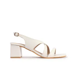 Mast & Harbour Textured Party Square Toe Block Heels Sandals image 4